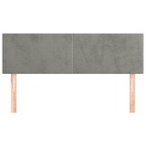 VidaXL Hoofdborden (2 st) 72x5x78/88 cm Lichtgrijs Fluweel - 70% Korting
