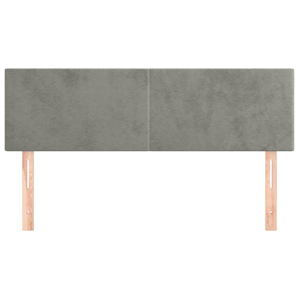 VidaXL Hoofdborden (2 st) 72x5x78/88 cm Lichtgrijs Fluweel - 70% Korting