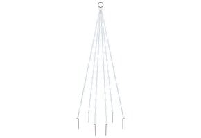 Vlaggenmast Kerstboom 180cm 108 LED's Koudwit - 55% Korting!