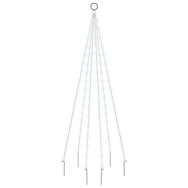 Vlaggenmast Kerstboom met 108 LED's - 180 cm Koudwit - 51% Korting