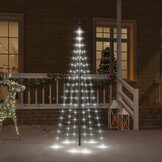 Vlaggenmast Kerstboom met 108 LED's - 180 cm Koudwit - 51% Korting