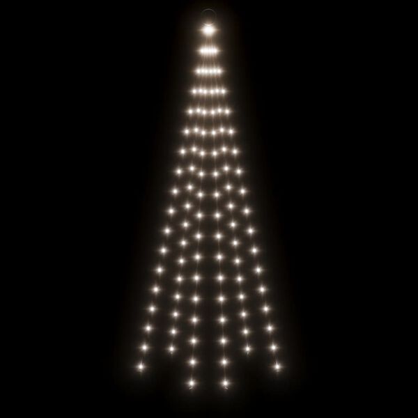 Vlaggenmast Kerstboom met 108 LED's - 180 cm Koudwit - 51% Korting
