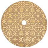 vidaXL Luxe Kerstboomrok met Sok 150 cm Geel - 38% Korting