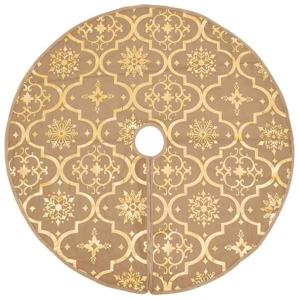vidaXL Luxe Kerstboomrok met Sok 150 cm Geel - 38% Korting