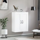 Wandkast Bewerkt Hout Wit 69,5x34x90 cm - 66% Korting