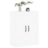 Wandkast Bewerkt Hout Wit 69,5x34x90 cm - 66% Korting
