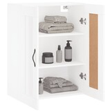 Wandkast Bewerkt Hout Wit 69,5x34x90 cm - 66% Korting