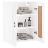 Wandkast Bewerkt Hout Wit 69,5x34x90cm - 78% Korting