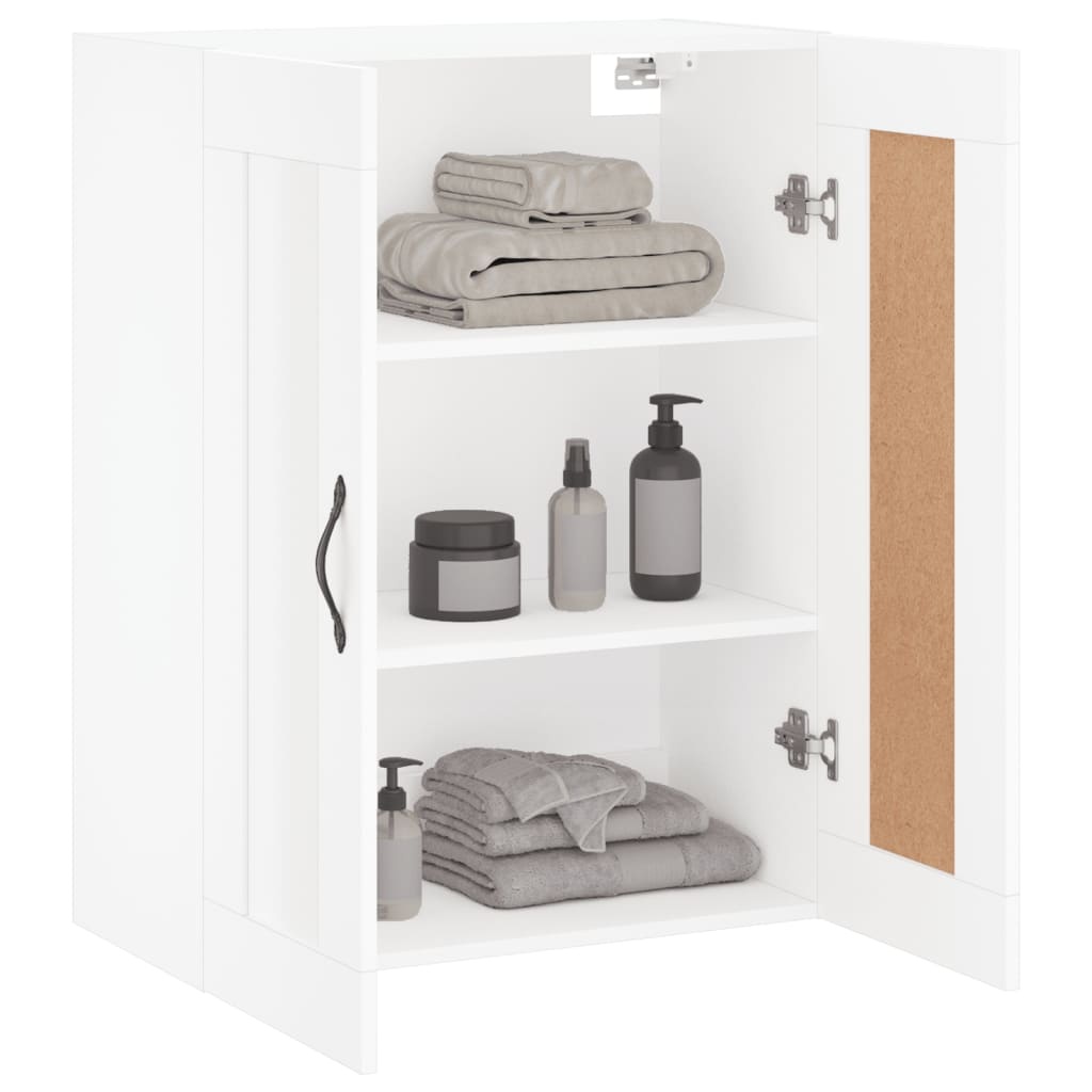 Wandkast Bewerkt Hout Wit 69,5x34x90 cm - 66% Korting