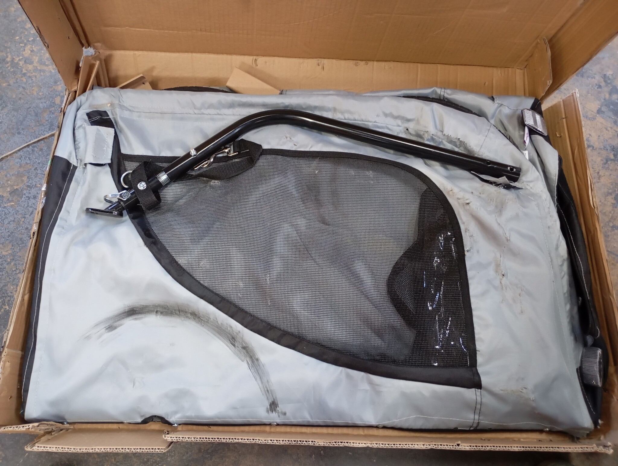 Hondenfietskar met Oxford stof en IJzer frame - Grijs/Zwart (59% Korting)