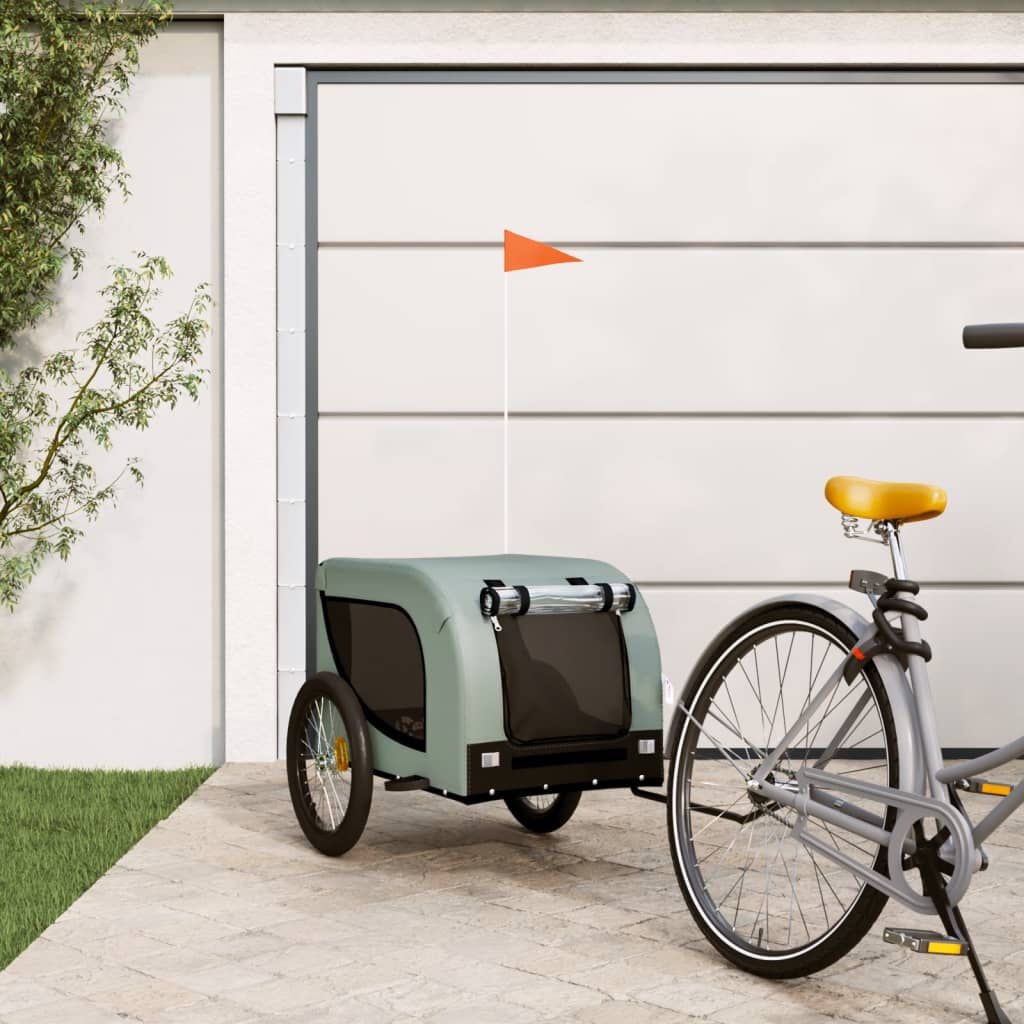 Hondenfietskar met Oxford stof en IJzer frame - Grijs/Zwart (59% Korting)