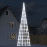 LED Kerstboom Vlaggenmast 3000 LEDs Koud Wit 800 cm - 47% Korting!