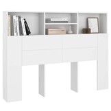 vidaXL Hoofdbordkast 140x19x103,5 cm Wit - 48% Korting