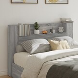 vidaXL Hoofdbordkast met LED 160cm Grijs Sonoma Eiken - 60% Korting