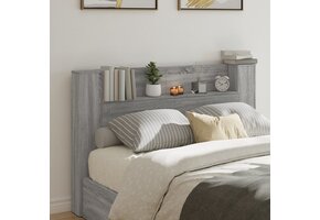 Hoofdbordkast met LED, Grijs Sonoma Eiken, 160 cm - 41% Korting!