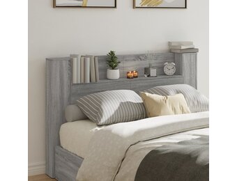 vidaXL Hoofdbordkast met LED 160x16,5x103,5 cm grijs sonoma eikenkleur