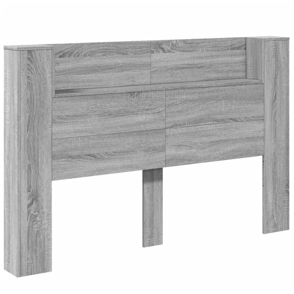 vidaXL Hoofdbordkast met LED 160x16,5x103,5 cm grijs sonoma eikenkleur