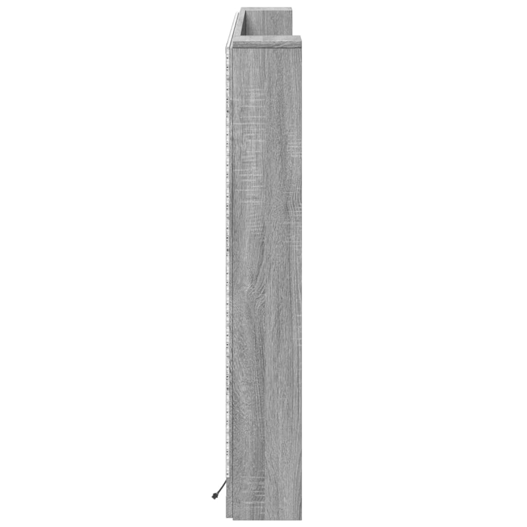 vidaXL Hoofdbordkast met LED 160x16,5x103,5 cm grijs sonoma eikenkleur