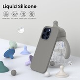 Hoesje iPhone 15 Pro 6.1 inch Vloeibare Siliconen - Kras- & Schokbestendig - Grijs - 51% Korting