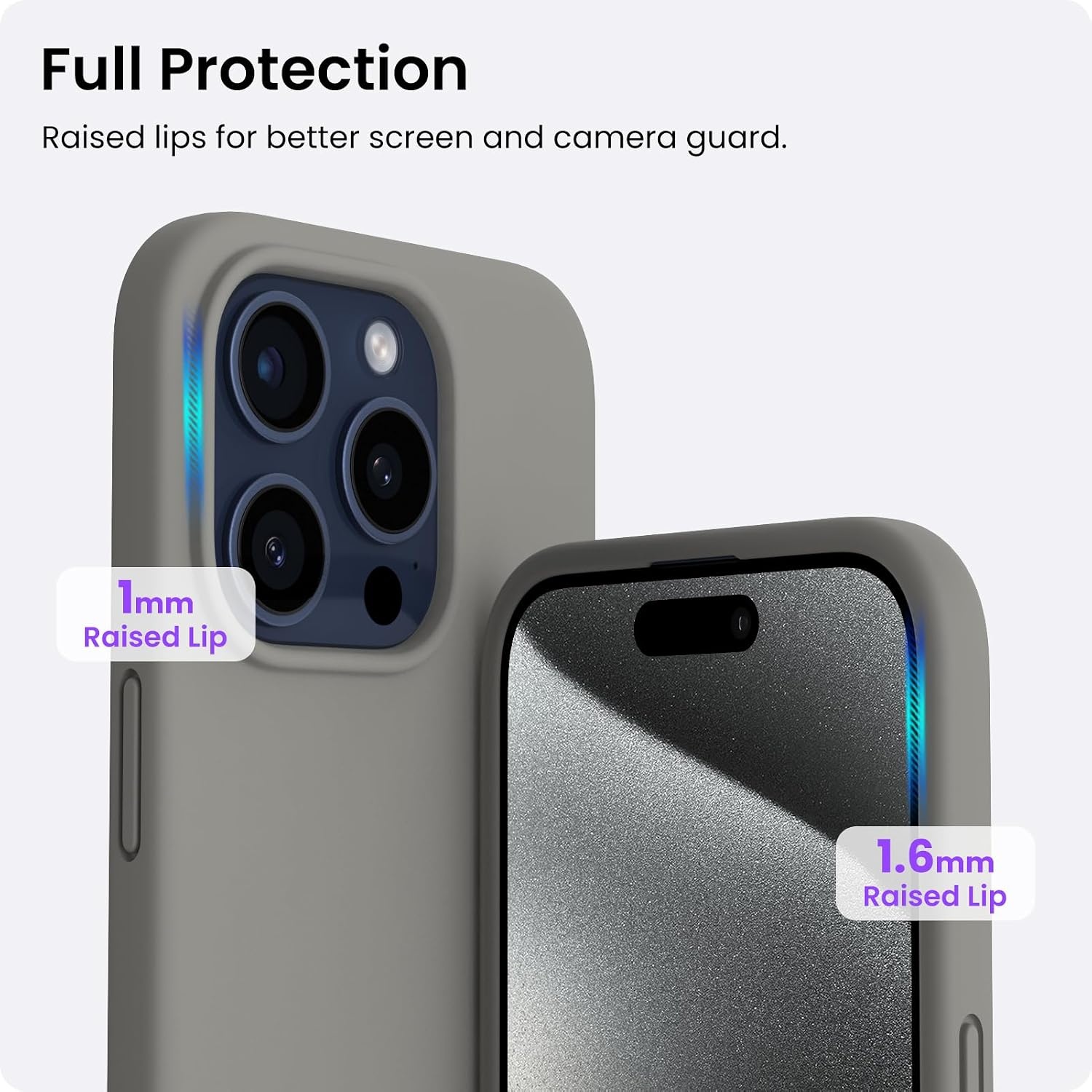 Hoesje iPhone 15 Pro 6.1 inch Vloeibare Siliconen - Kras- & Schokbestendig - Grijs - 51% Korting