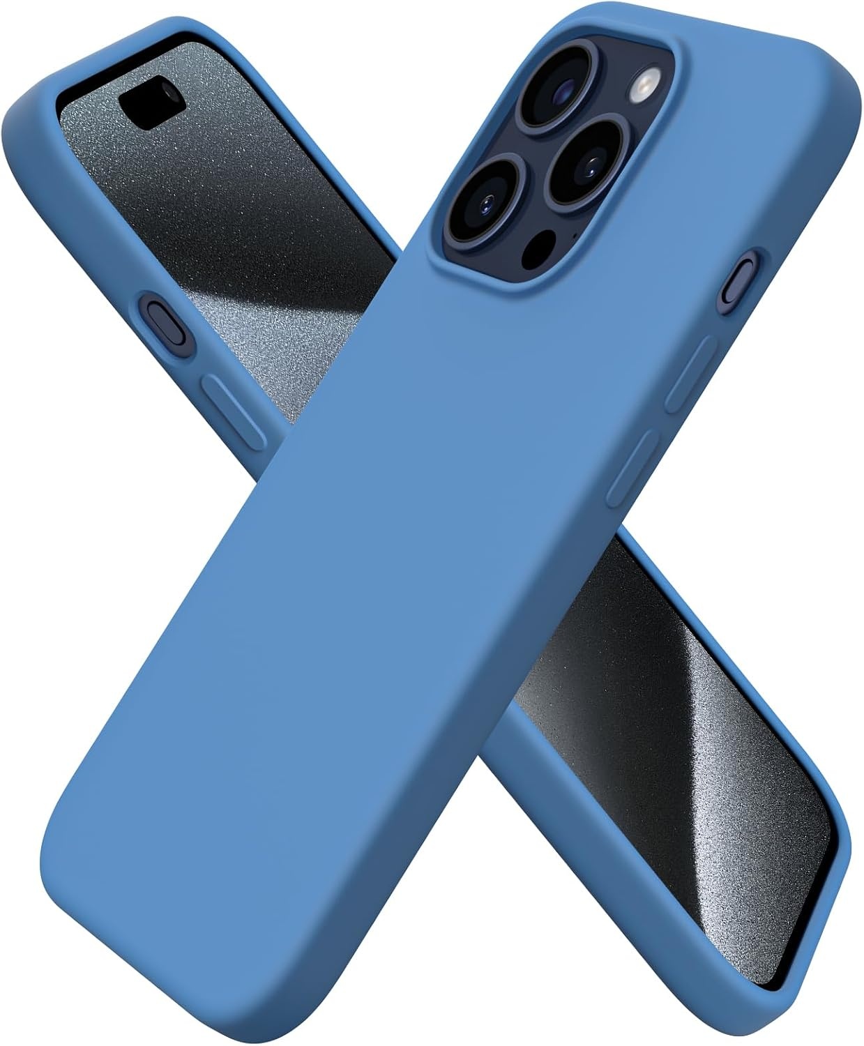 Hoesje iPhone 15 Pro 6.1 inch Vloeibare Siliconen - Kras- & Schokbestendig - Grijs - 51% Korting