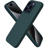 Hoesje iPhone 15 Pro 6.1 inch Vloeibare Siliconen - Kras- & Schokbestendig - Grijs - 51% Korting