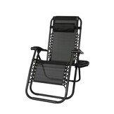 Ligstoel tuin - ligbed - 157,5 x 63,5 x 81 cm - zwart