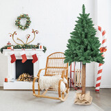Kunstkerstboom 160 cm - spar met houten stam