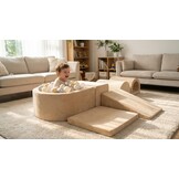 Foam speelset - 7-delig - met ballenbak en 100 ballen - beige