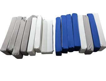 Foam blokken - Jenga soft play - 15 delig - wit blauw grijs