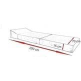 Logeermatras met kussen - 70cm x 200cm x 15cm - Opvouwbaar - Grijs
