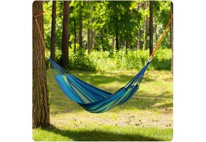 Eenpersoons Hangmat Katoen/Polyester - 40% Korting