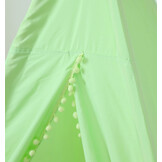 Kinder Tipi Tent - Groen Katoen 175g/m2 - 120x120x160 cm - Incl. Mat & 2 Kussens (45% Korting)
