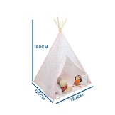 Tipi tent - speeltent met vloermat en kussens – roze - zigzag