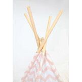 Tipi tent - speeltent met vloermat en kussens – roze - zigzag