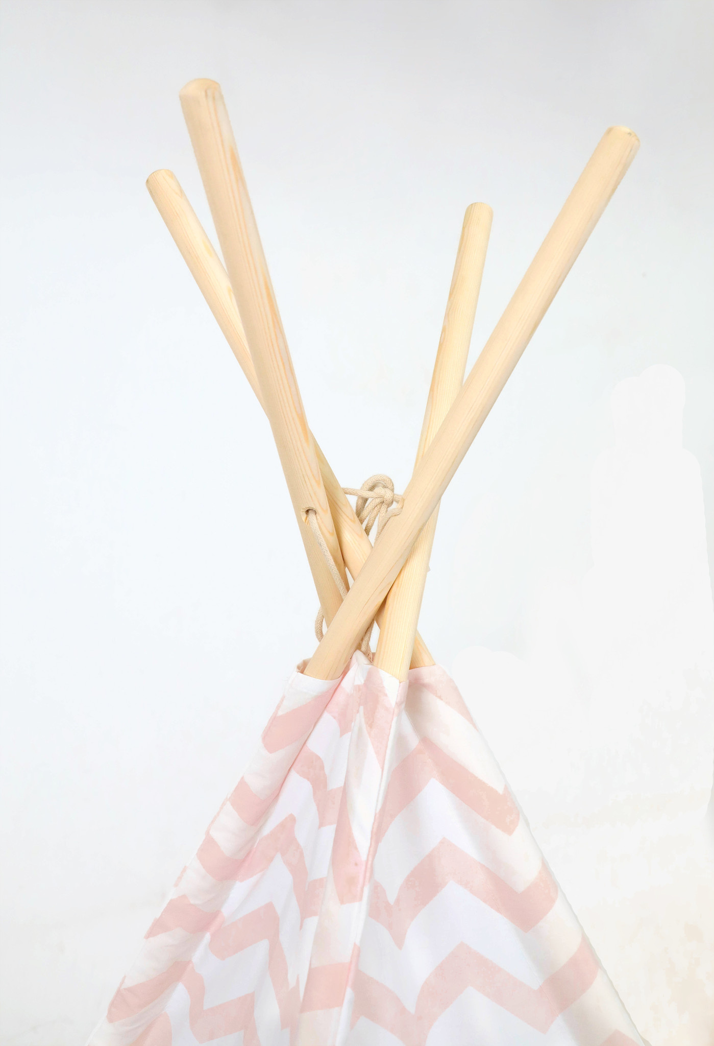 Tipi tent - speeltent met vloermat en kussens – roze - zigzag