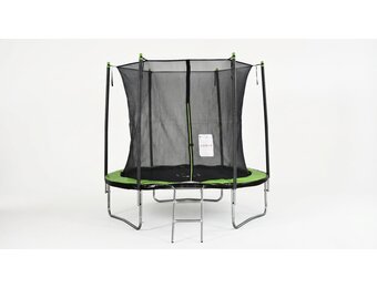 Trampoline 244 cm rond - met net en ladder – groen/zwart