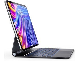 Toetsenbord met Touchpad voor iPad Air 13 (M2 2024) iPad Pro 12.9 (Gen 3-6) | Zwevend Magnetisch | 7 Kleuren Achtergrondverlichting | Bluetooth