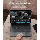 Toetsenbord met Touchpad voor iPad Air 13 (M2 2024) iPad Pro 12.9 (Gen 3-6) | Zwevend Magnetisch | 7 Kleuren Achtergrondverlichting | Bluetooth