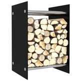 Zwarte Glazen Haardhout Rek 40x35x60 cm - 34% Korting