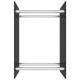 Zwarte Glazen Haardhout Rek 40x35x60 cm - 34% Korting