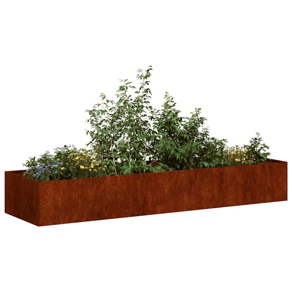 vidaXL Plantenbak roestig 280x80x40 cm weervast staal