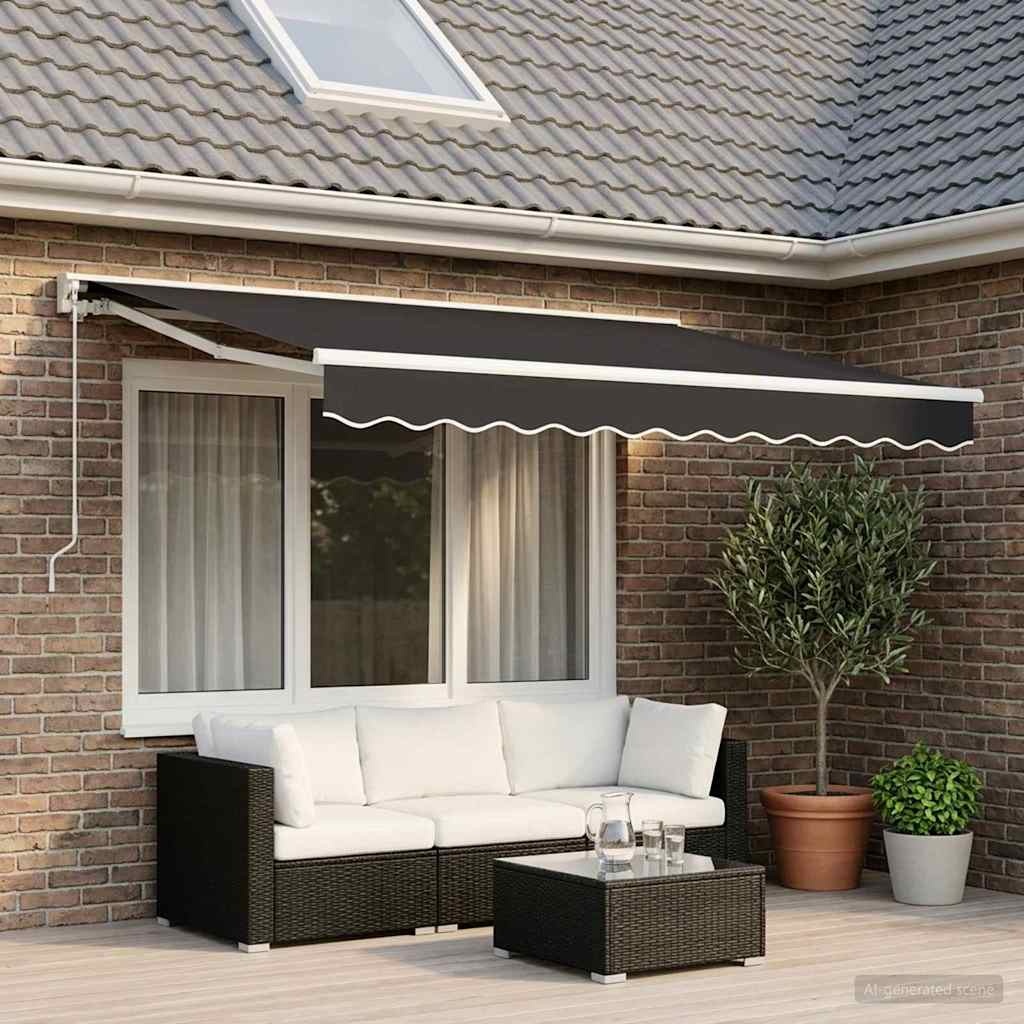vidaXL Vervangingsdoek voor zonnescherm Antracietkleurig 280 x 195 cm