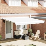 vidaXL Vervangingsdoek voor zonnescherm Wit 380 x 295 cm Polyester
