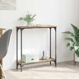 vidaXL Wandtafel Artisan Eiken 75 x 22,5 x 75 cm Bewerkt hout