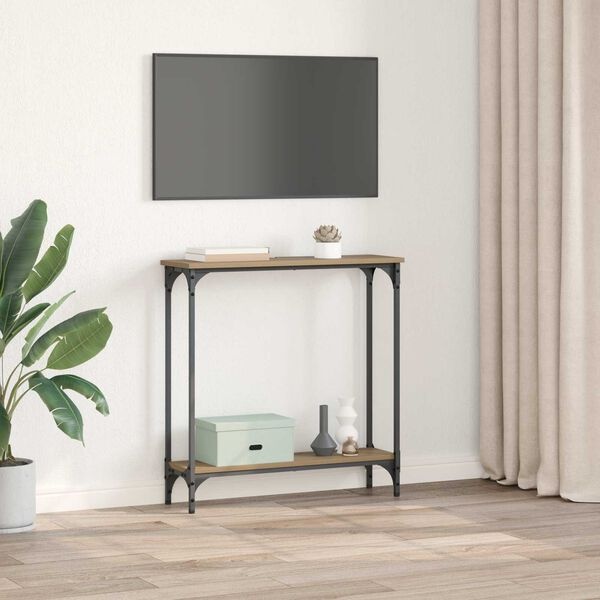 vidaXL Wandtafel Artisan Eiken 75 x 22,5 x 75 cm Bewerkt hout