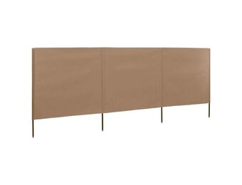vidaXL Windscherm 3-panelen 400x120 cm stof taupe