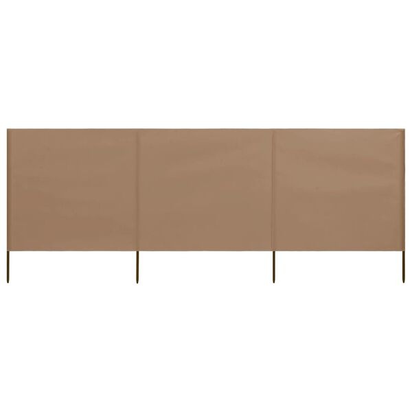 vidaXL Windscherm 3-panelen 400x120 cm stof taupe