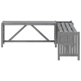 vidaXL Tuinhoekbank met plantenbak 117 cm massief acaciahout grijs