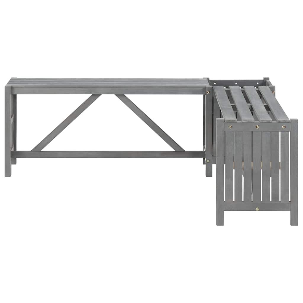vidaXL Tuinhoekbank met plantenbak 117 cm massief acaciahout grijs